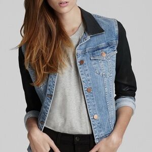 J Brand Blue and Black Two-Tone Jean Jacket